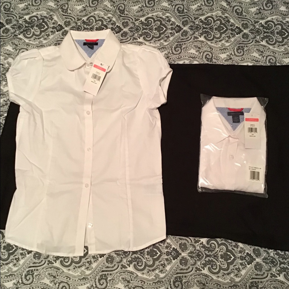 SOLD Short sleeve school uniform shirt